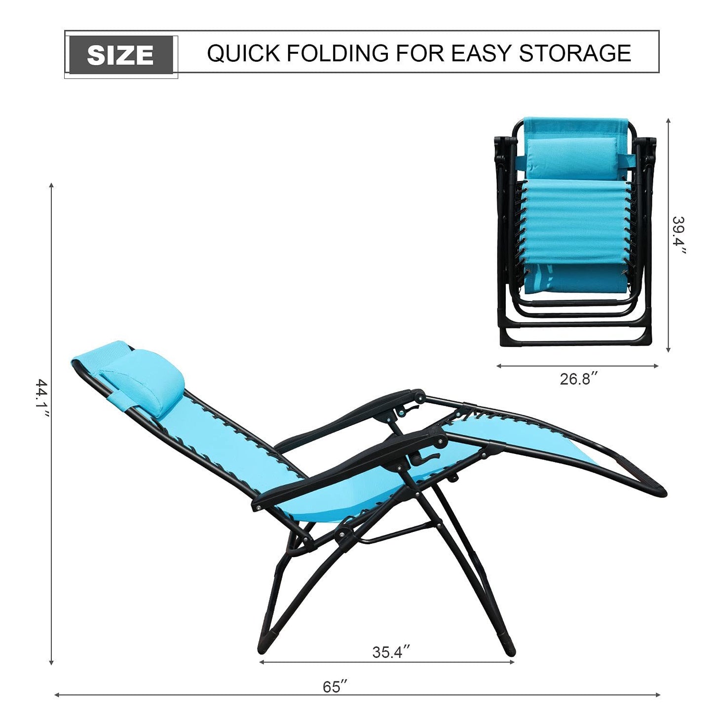 Zero Gravity Chair Patio Folding Lawn Lounge Chairs Outdoor Foldable Camp Reclining Lounge Chair with sidetable for Backyard Porch Swimming Poolside and Beach Set of 2