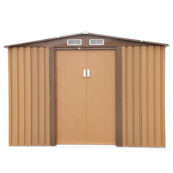 8' x 8'ft Outdoor Storage Shed Kit-Perfect to Store Patio Furniture, Garden Tools Bike Accessories, Beach Chairs and Lawn Mower XH