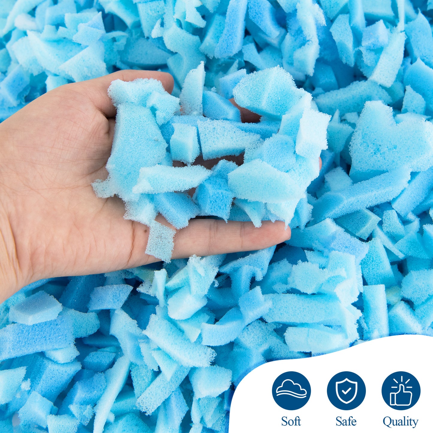 Bean Bag Filler, Shredded Memory Foam Filling for Bean Bag Chair, Dog Beds, Cushions Pillows, Added Gel Particles