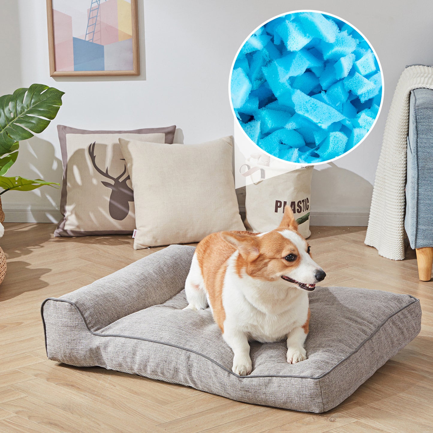 Bean Bag Filler, Shredded Memory Foam Filling for Bean Bag Chair, Dog Beds, Cushions Pillows, Added Gel Particles