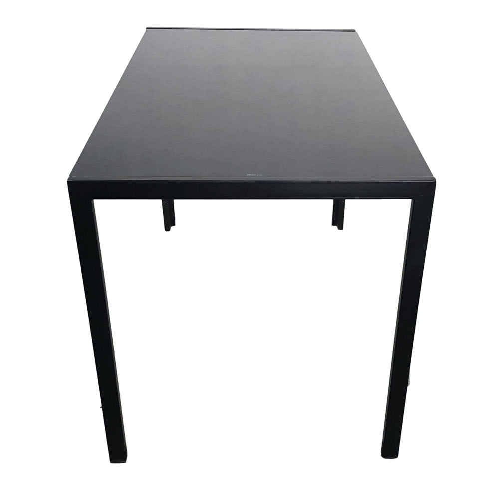 Simple Assembled Tempered Glass & Iron Dinner Table Black(Replacement code: 13028197-55761004)