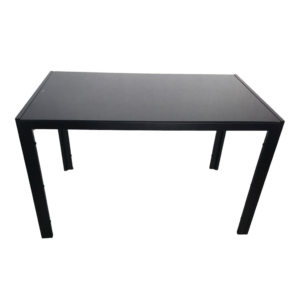 Simple Assembled Tempered Glass & Iron Dinner Table Black(Replacement code: 13028197-55761004)