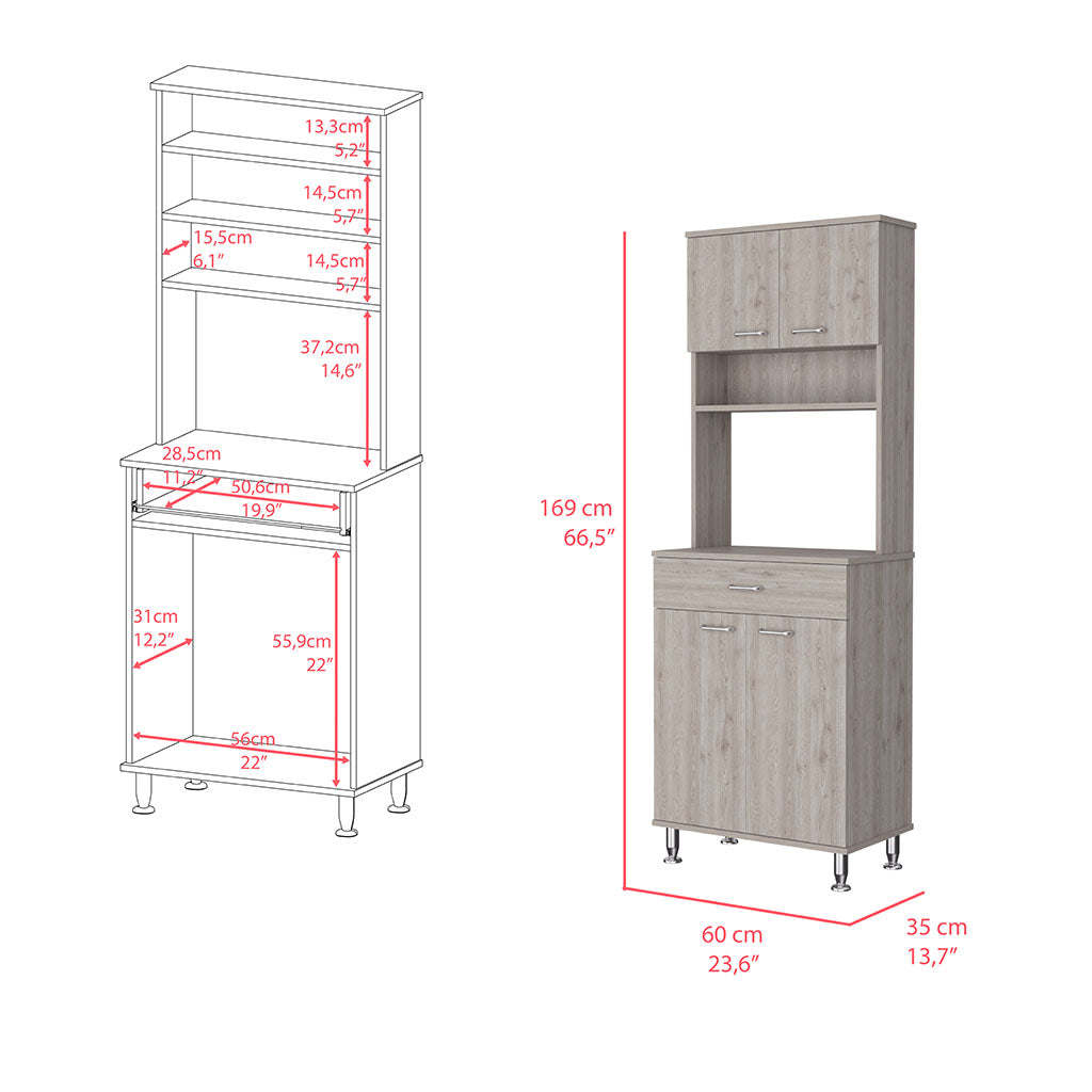 Pantry Piacenza, Kitchen, Light Gray