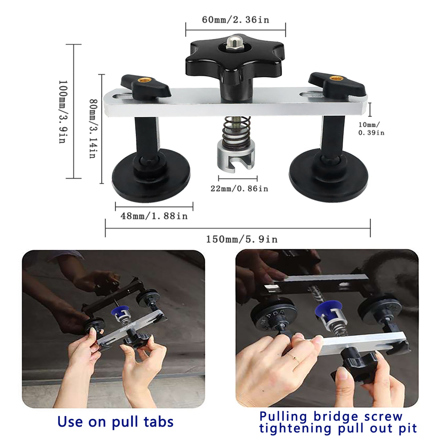 Super PDR 96-piece paint-free dent Repair Kit, automotive Dent removal tool, PDR tool, with Dent lifter kit, bridge lifter, for body dents, kit includes glue removal tool