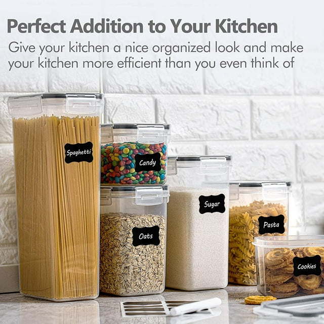 Food Storage Containers Set, Kitchen Pantry Organization and Storage with Easy Lock Lids, 8 Pieces