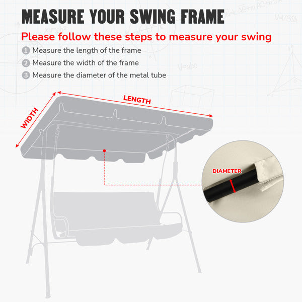 64'' x 47'' UV and Water Resistant Swivel Canopy Replacement Waterproof Top Cover for Outdoor Garden Deck Porch Patio, Top Cover Only (Does Not Ship Weekends)