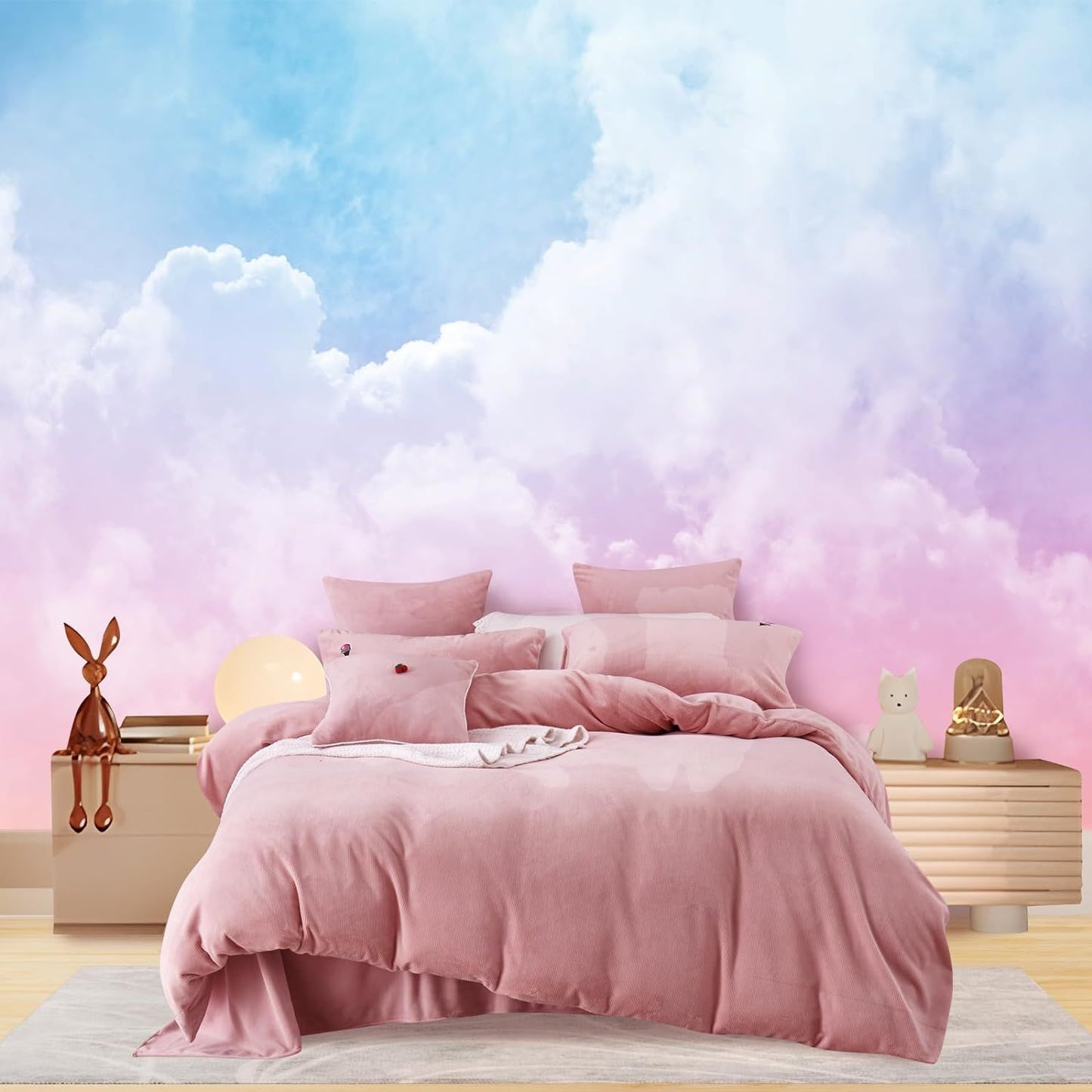 Large Silk Wall Murals, Cloud Wallpaper, 155in(W) x103in(H), Kids Wallpaper, Showcasing Luxury and Elegance, Perfect for Kids' Room, Living Room, and Wallpaper for Bedroom.