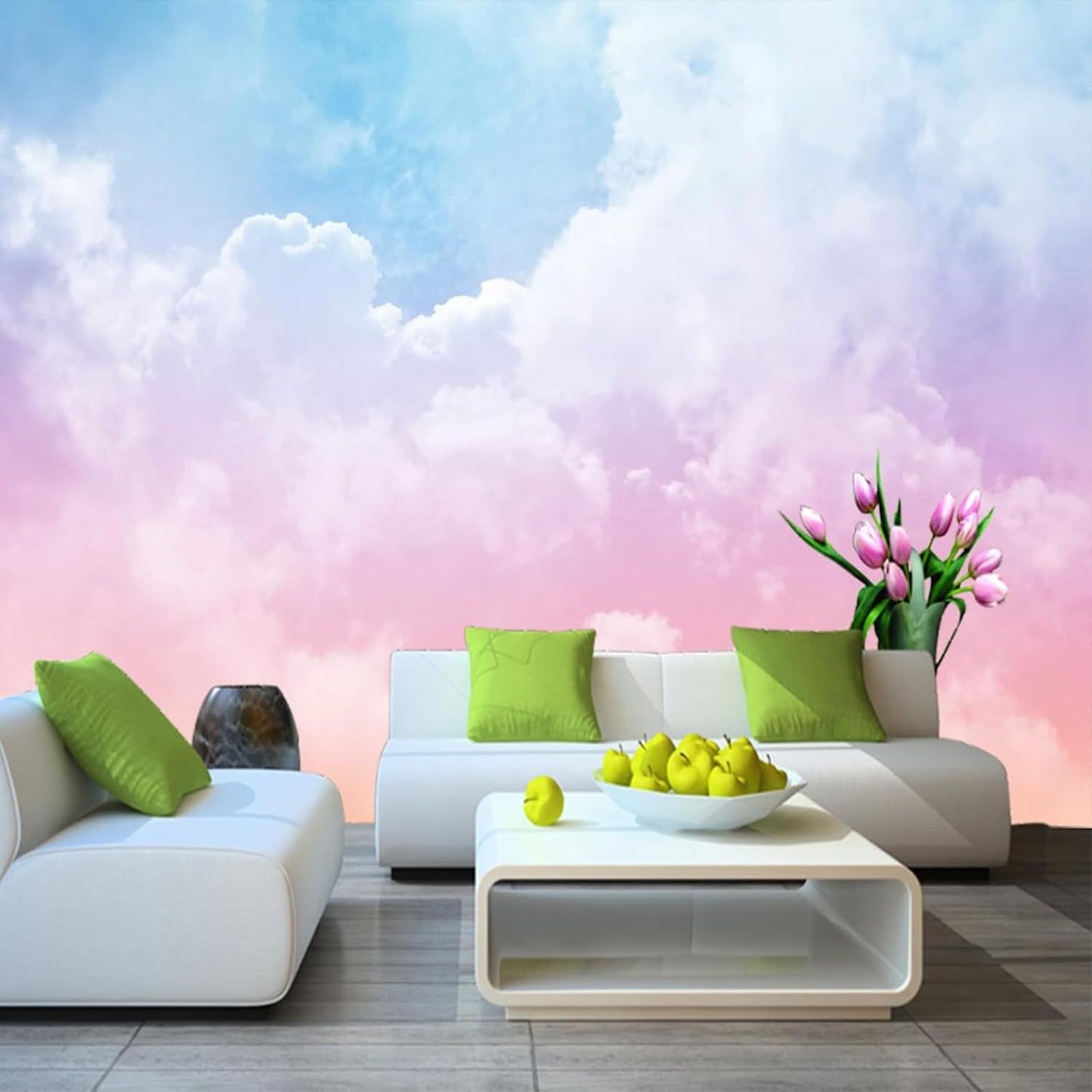 Large Silk Wall Murals, Cloud Wallpaper, 155in(W) x103in(H), Kids Wallpaper, Showcasing Luxury and Elegance, Perfect for Kids' Room, Living Room, and Wallpaper for Bedroom.