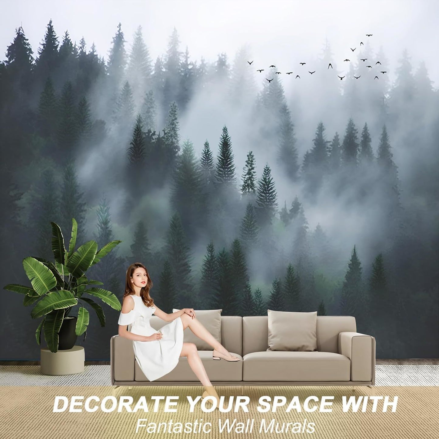 Large Silk Wall Murals, Cloud Wallpaper, 155in(W) x103in(H), Kids Wallpaper, Showcasing Luxury and Elegance, Perfect for Kids' Room, Living Room, and Wallpaper for Bedroom.