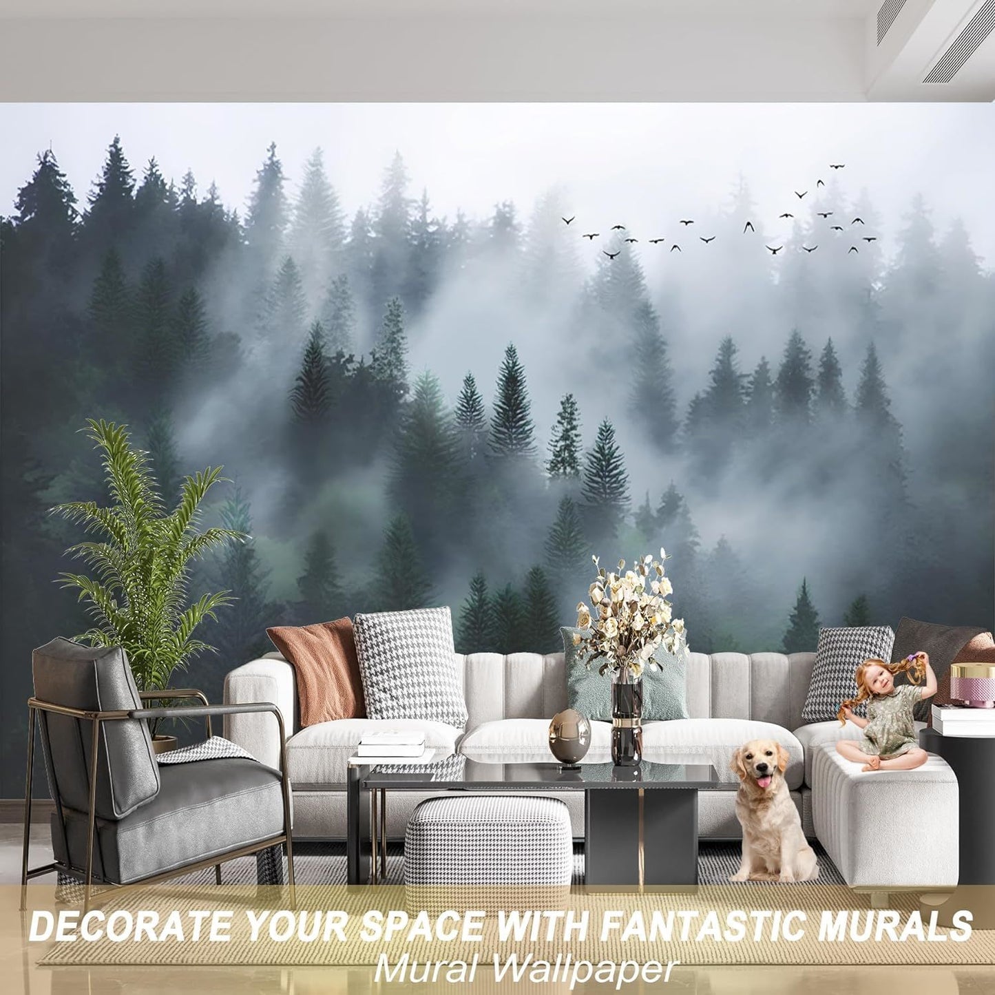 Large Silk Wall Murals, Cloud Wallpaper, 155in(W) x103in(H), Kids Wallpaper, Showcasing Luxury and Elegance, Perfect for Kids' Room, Living Room, and Wallpaper for Bedroom.