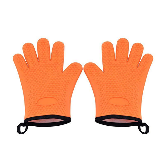 Silicone Smoker Oven Gloves with Waterproof & Hangable Design