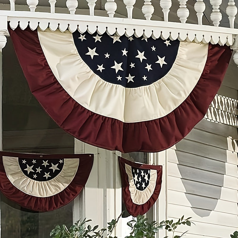 2.3 x 1.4 Ft American Pleated Fan Flag, USA Patriotic Half Fan Bunting Flag, USA Flags Pleated Fan Flag, 4th of July Decorations Flags