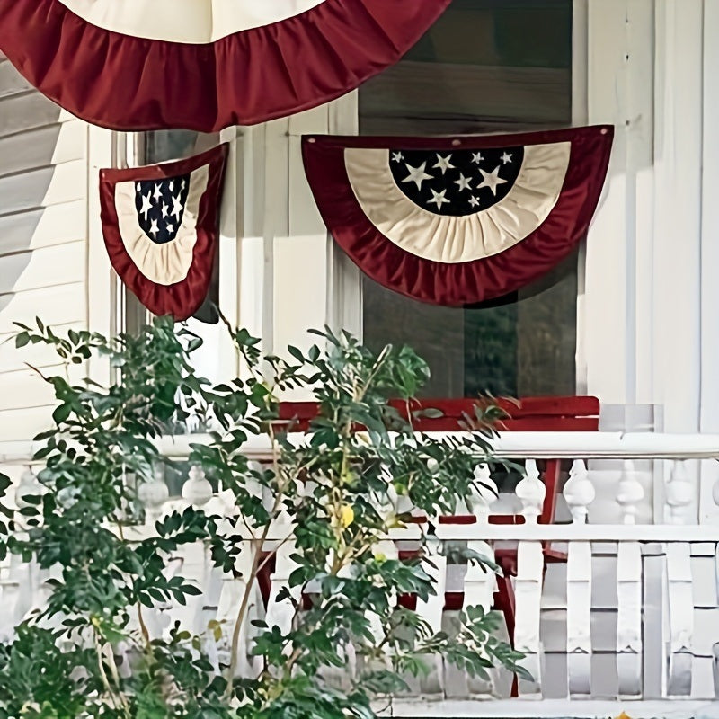 2.3 x 1.4 Ft American Pleated Fan Flag, USA Patriotic Half Fan Bunting Flag, USA Flags Pleated Fan Flag, 4th of July Decorations Flags