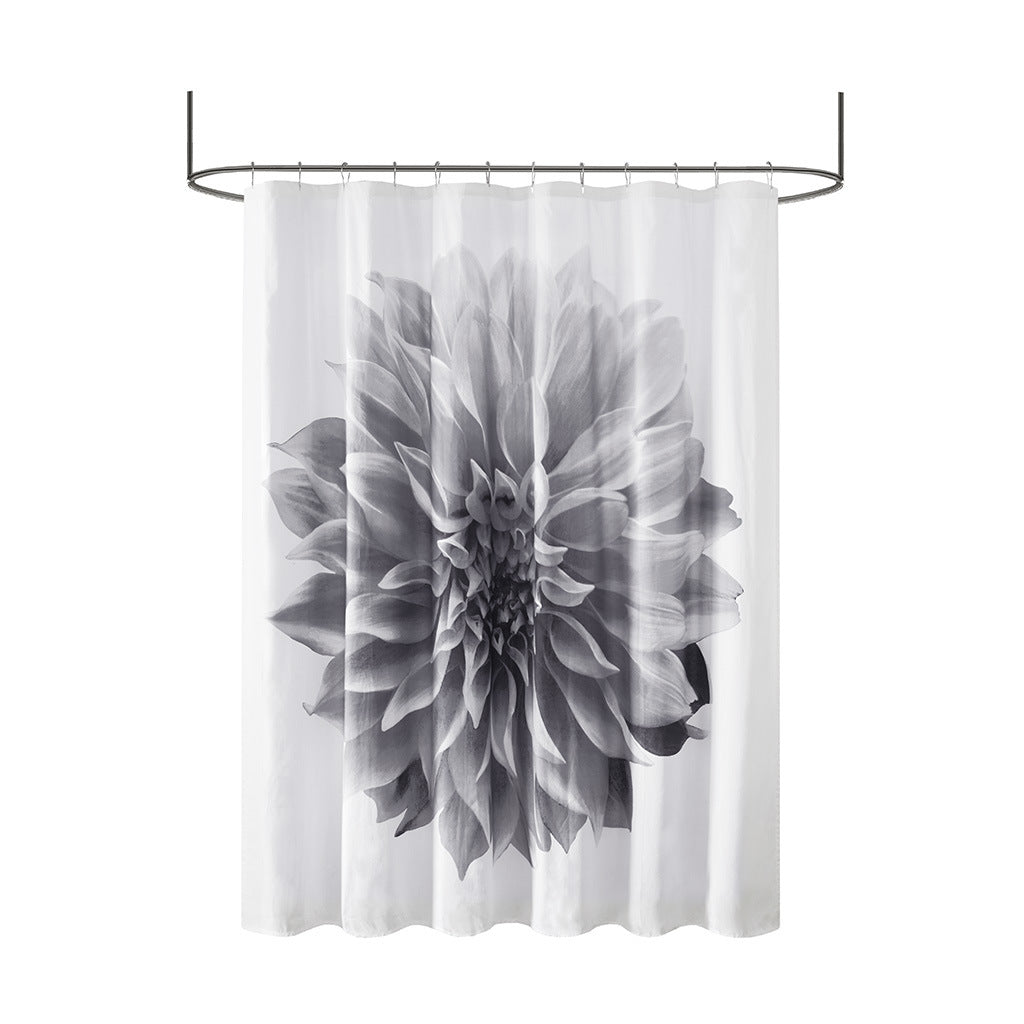 Printed Floral Cotton Shower Curtain