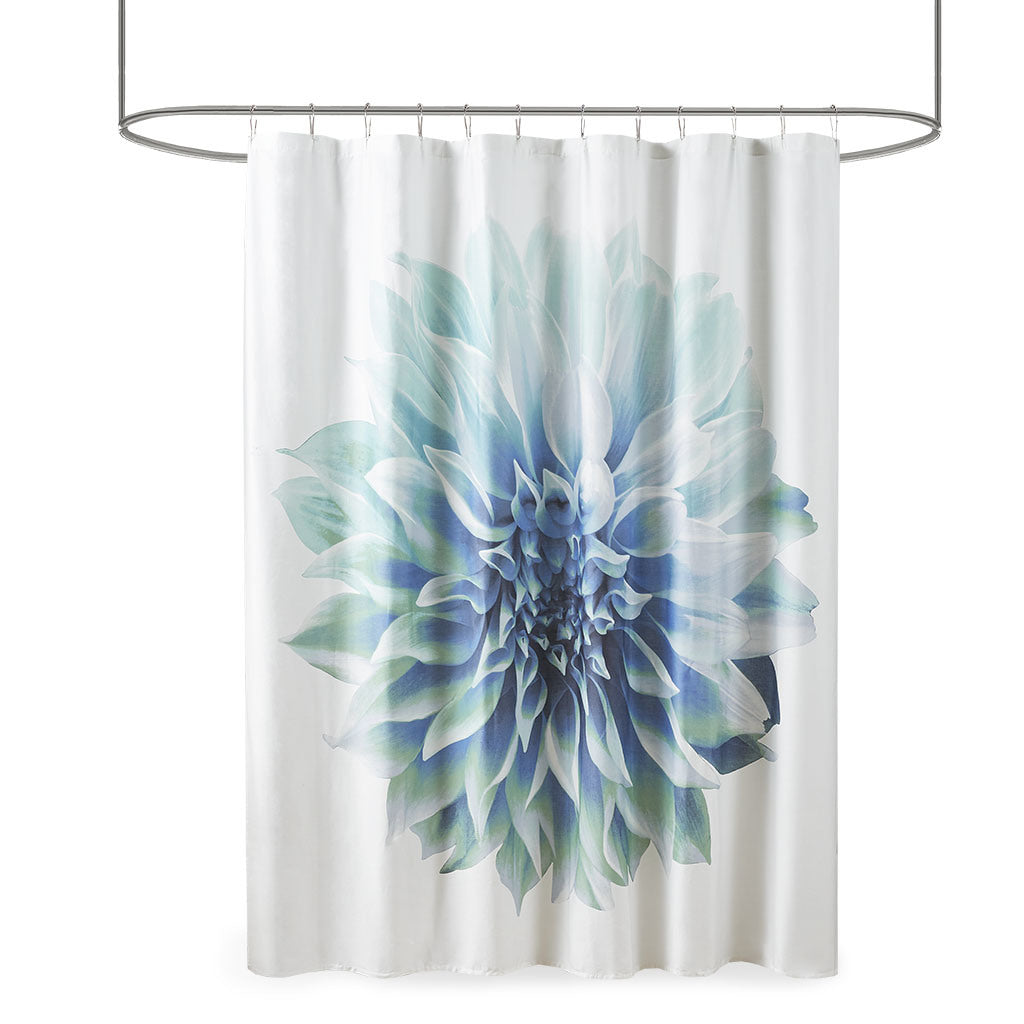 Printed Floral Cotton Shower Curtain