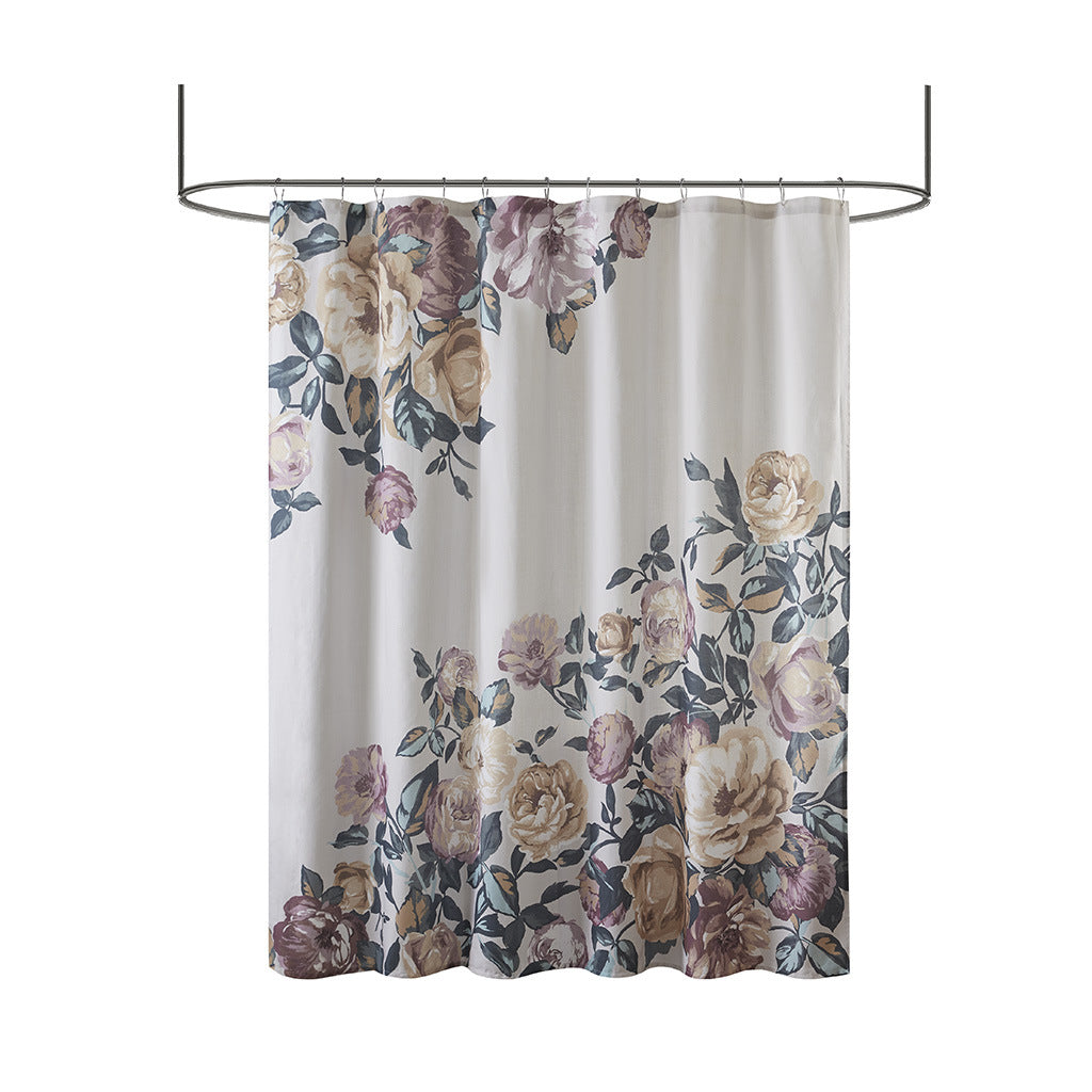 Cotton Floral Printed Shower Curtain