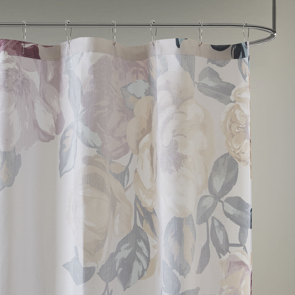 Cotton Floral Printed Shower Curtain