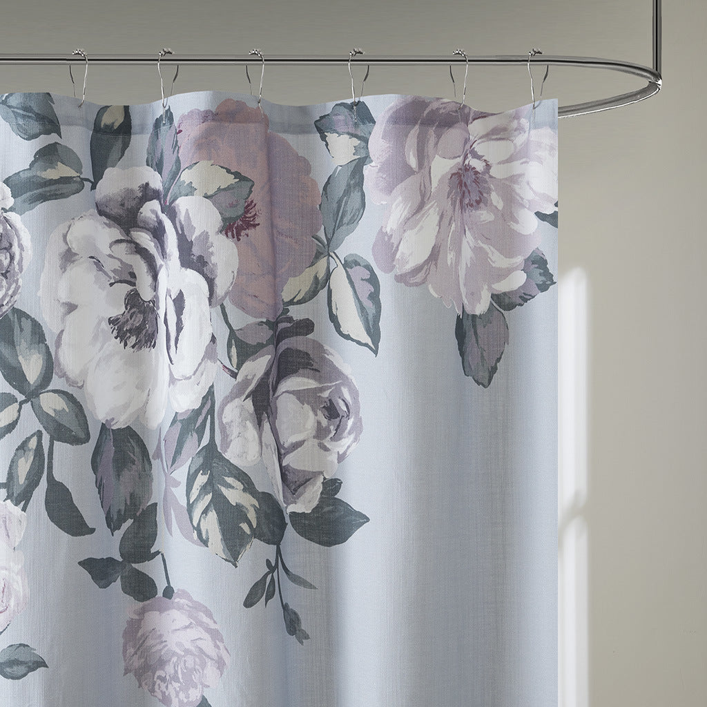 Cotton Floral Printed Shower Curtain