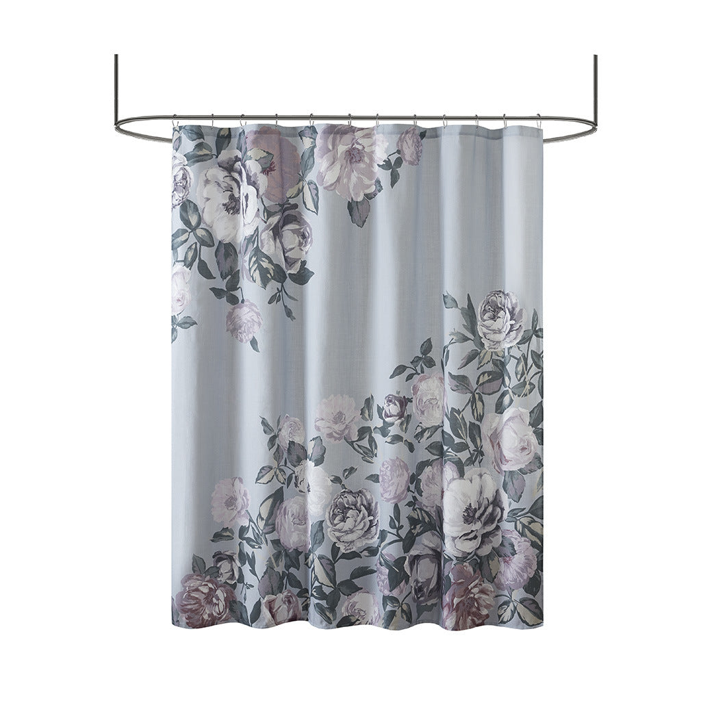 Cotton Floral Printed Shower Curtain