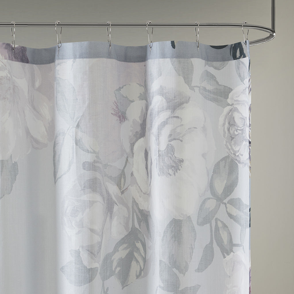 Cotton Floral Printed Shower Curtain