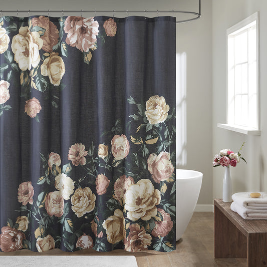 Cotton Floral Printed Shower Curtain