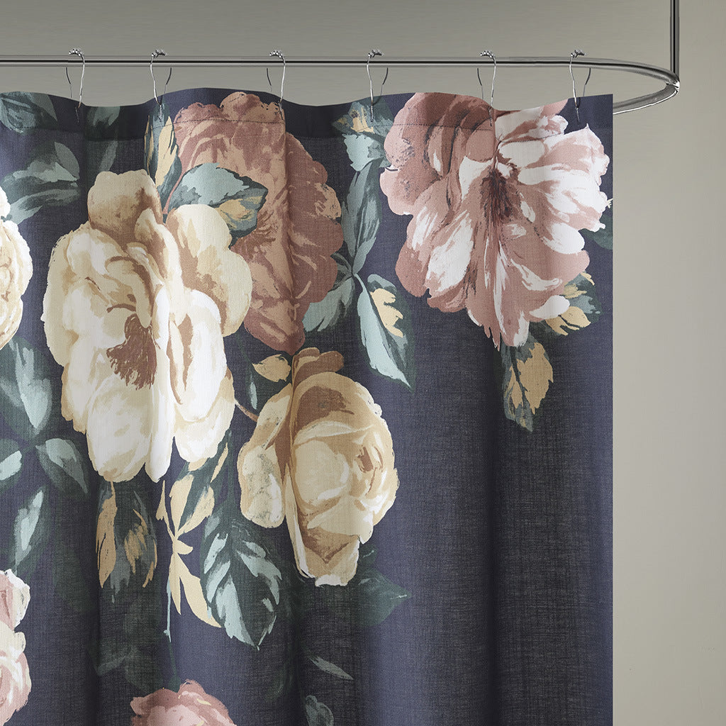 Cotton Floral Printed Shower Curtain