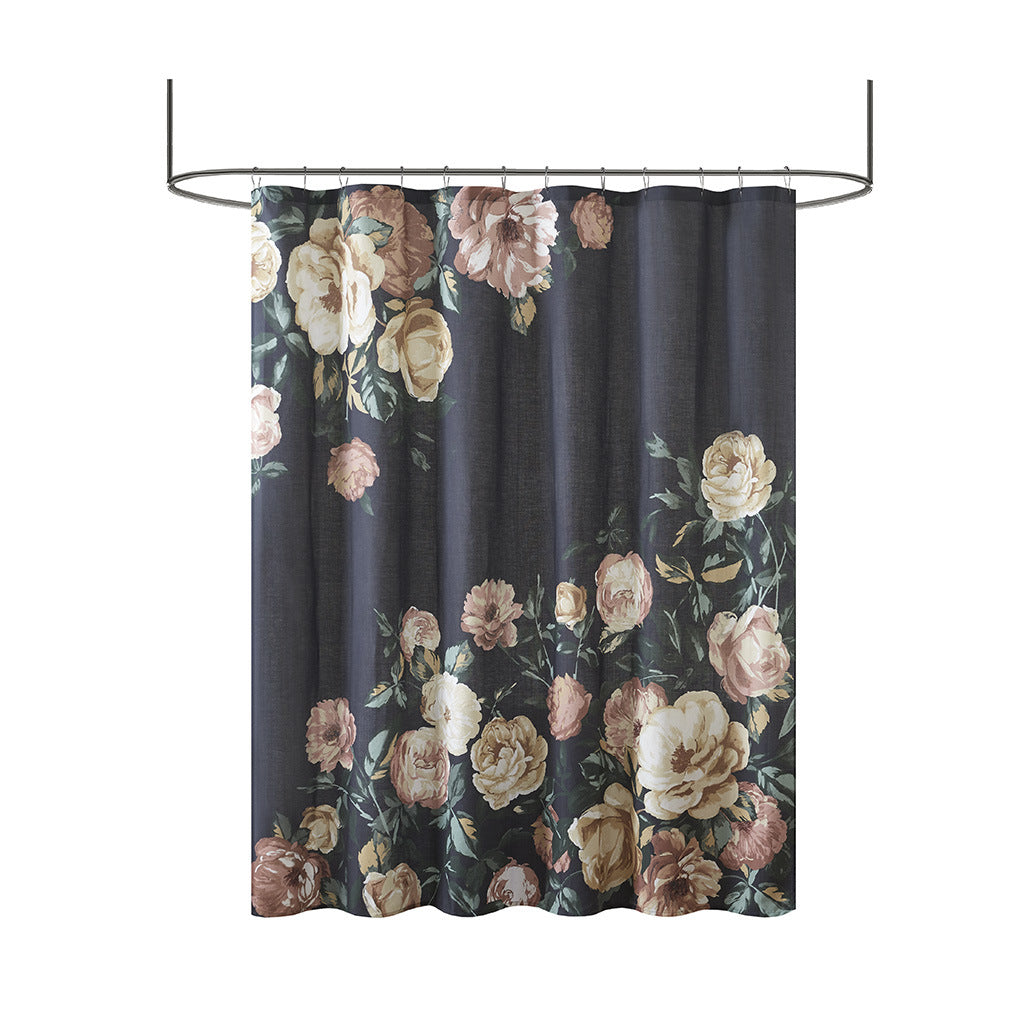 Cotton Floral Printed Shower Curtain