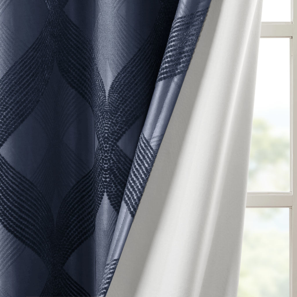 Ogee Knitted Jacquard Total Blackout Curtain Panel