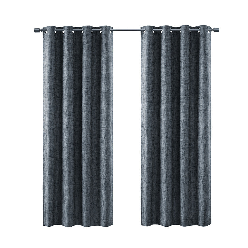 Printed Heathered Blackout Grommet Top Curtain Panel