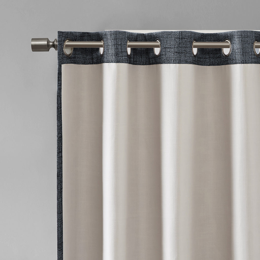 Printed Heathered Blackout Grommet Top Curtain Panel