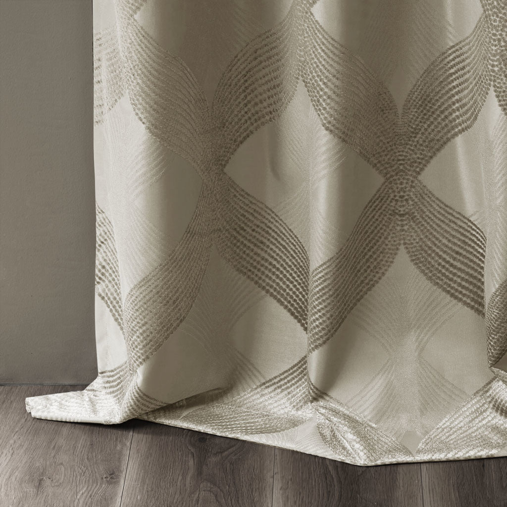 Ogee Knitted Jacquard Total Blackout Curtain Panel