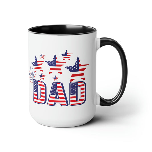 Accent Ceramic Coffee Mug 15oz - Dad Independence Day 4th Of July Celebration