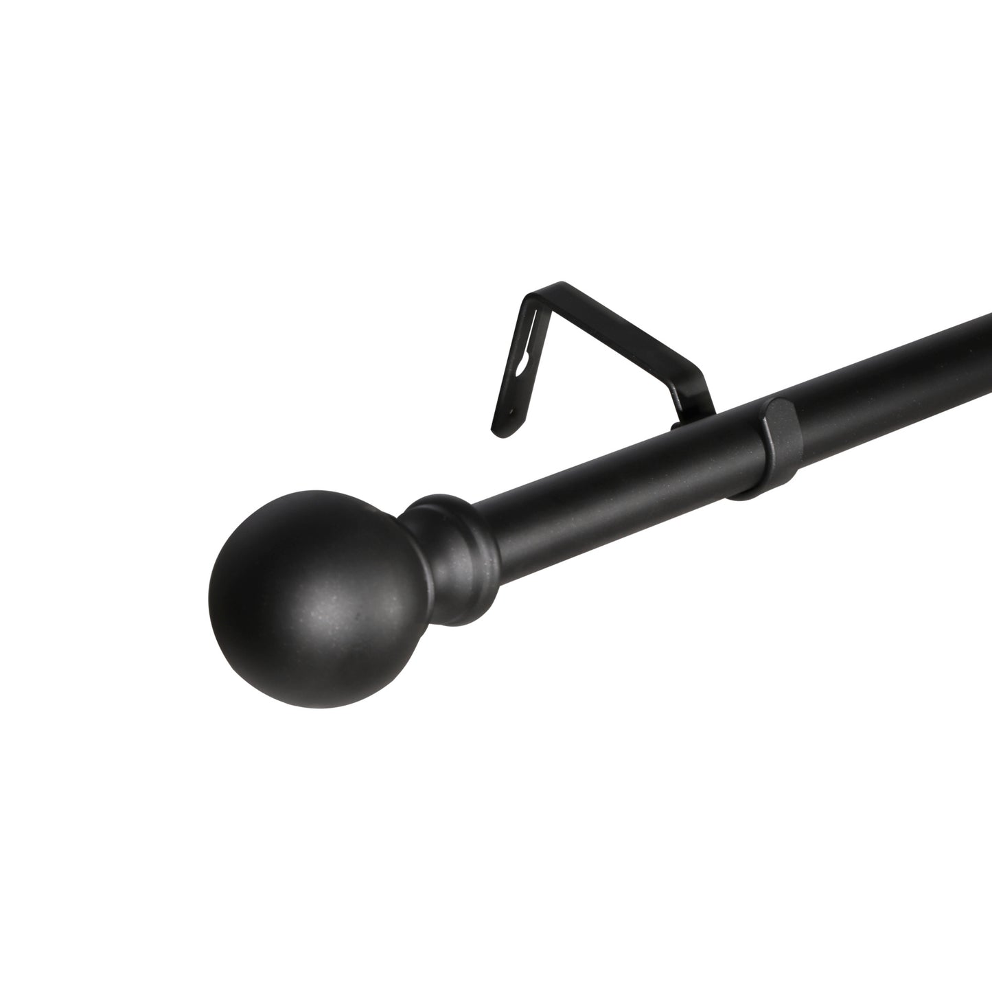 Window Single Curtain Rod- Adjustable sizes: 28"-48", Black