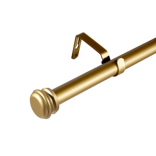 Window Single Curtain Rod- Adjustable sizes: 88"-132", Gold